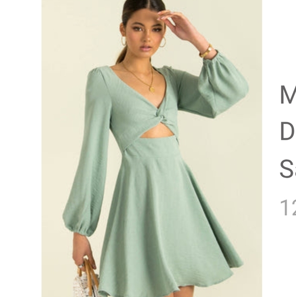 ruby sees Dresses & Skirts - Asymmetrical Sage Green Cutout Dress - Women